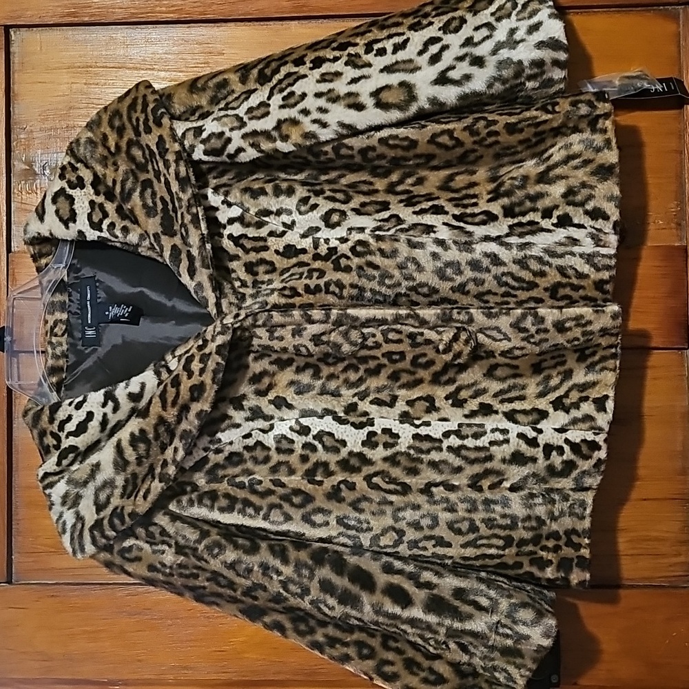 INC Leopard Print Faux Fur Jacket - NWT